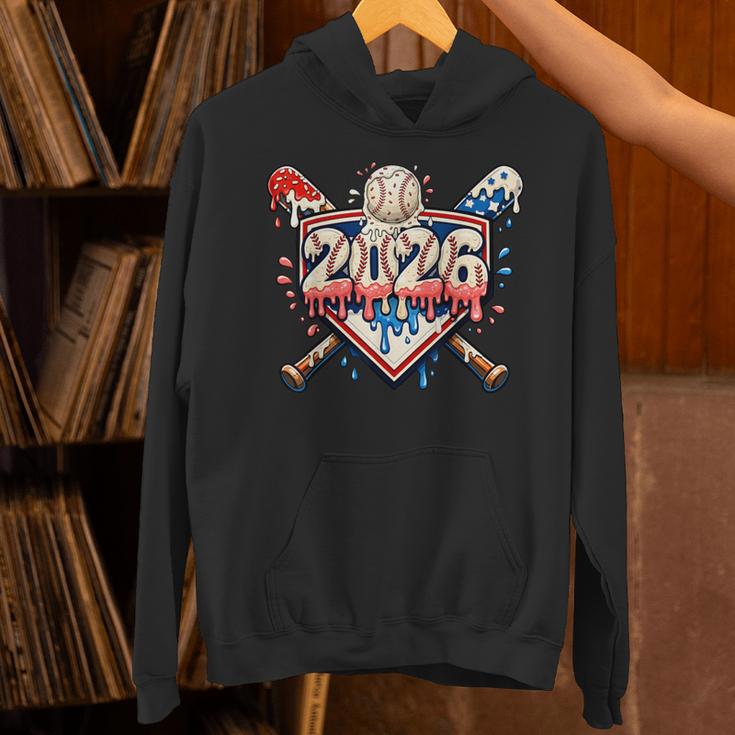 Baseball 2026 Ice Cream Drip Bats For Boys Birthday Graphic Unisex Hoodie Baseball 2026 Ice Cream Drip Bats For Boys Birthday Graphic Unisex Hoodie