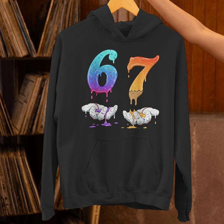 Baseball 67 Ice Cream Drip Six Seven Boys Meme Unisex Hoodie