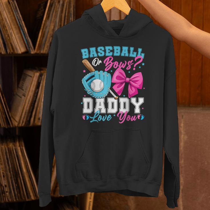 Baseball Or Bows Daddy Loves You Gender Reveal Family Unisex Hoodie