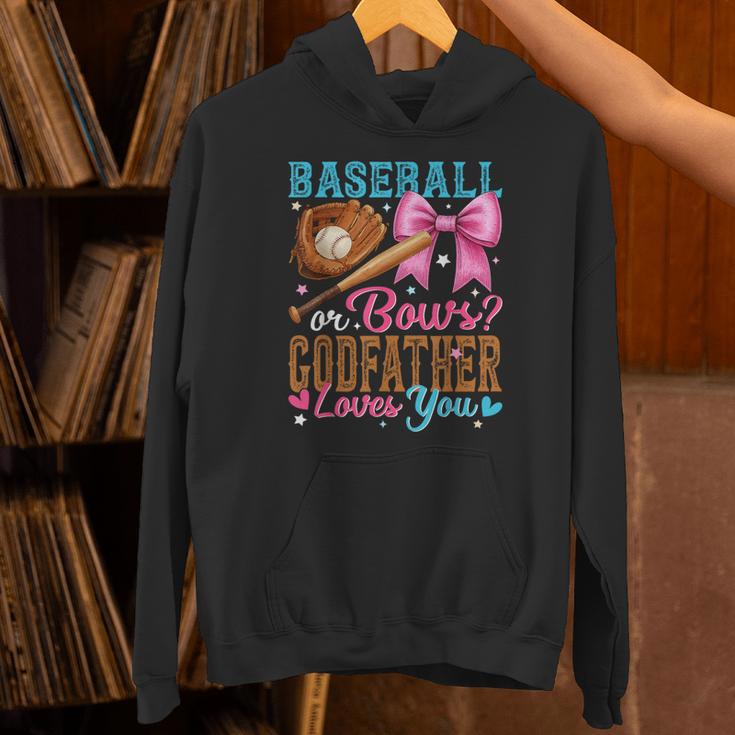 Baseball Or Bows Godfather Loves You Gender Reveal Unisex Hoodie Baseball Or Bows Godfather Loves You Gender Reveal Unisex Hoodie