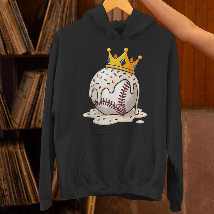 Baseball Drip Ice Cream Crown Melt Graphic Unisex Hoodie