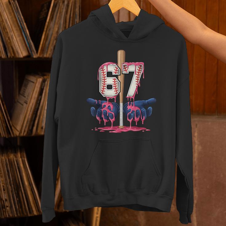 Baseball Drip Shirt Youth Baseball Glove Drip Ice Cream Unisex Hoodie