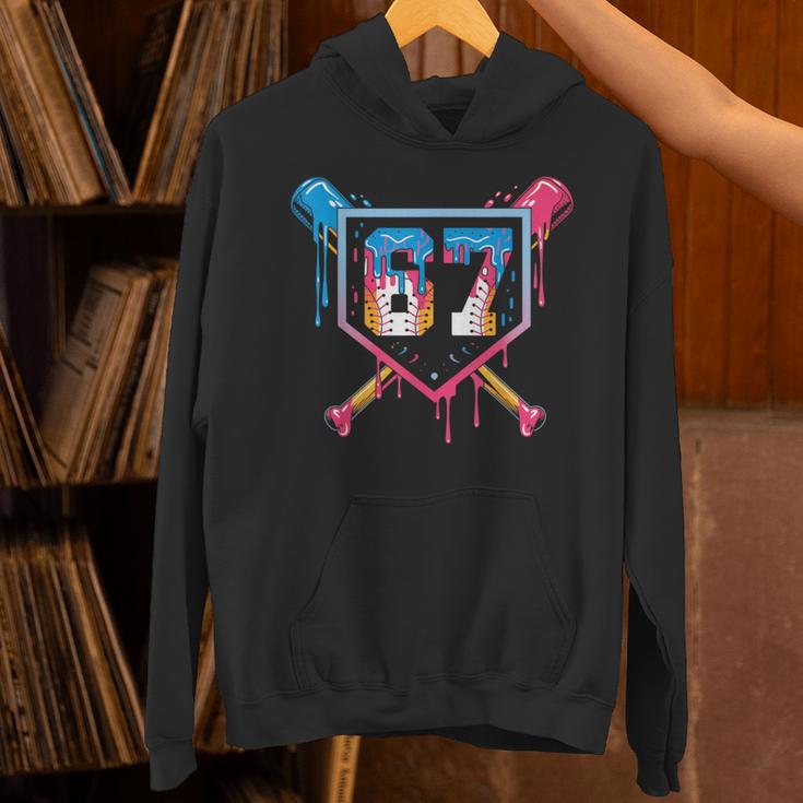 Baseball Ice Cream Drip Number 67 Player 67th Birthday 6 7 Unisex Hoodie Baseball Ice Cream Drip Number 67 Player 67th Birthday 6 7 Unisex Hoodie
