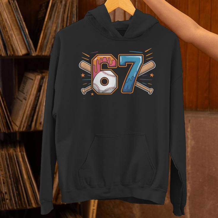 Baseball Lover Drip Number 67 Player 67th Birthday Meme Unisex Hoodie