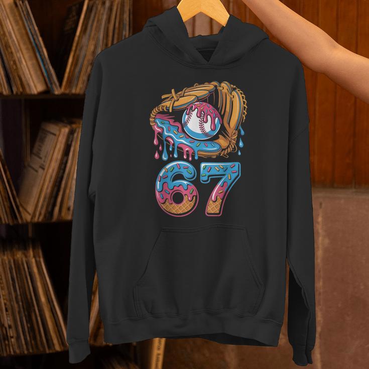 Baseball Player 67 Number 67th Sports Ice Cream Drip Unisex Hoodie