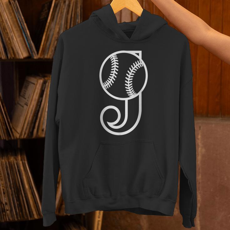 Baseball Sport Player Monogram Cool Initial Letter J Unisex Hoodie Baseball Sport Player Monogram Cool Initial Letter J Unisex Hoodie