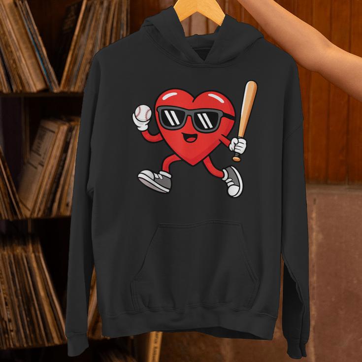 Baseball Valentines Day Heart Boys Sports Love Unisex Hoodie