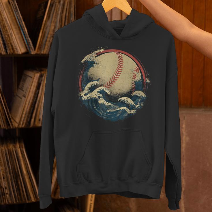 Baseball Waves Ocean Sports Baseball Fans Unisex Hoodie