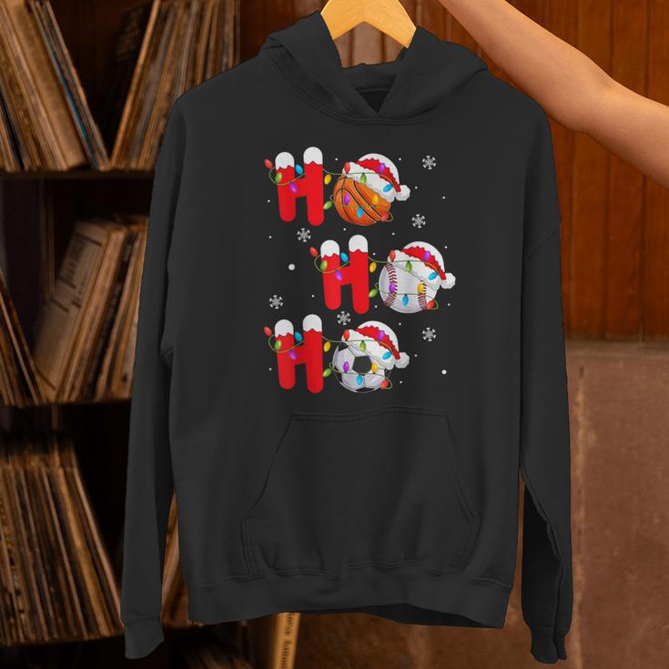 Basketball Baseball Soccer Christmas Ho Ho Ho Santa Xmas Unisex Hoodie Basketball Baseball Soccer Christmas Ho Ho Ho Santa Xmas Unisex Hoodie