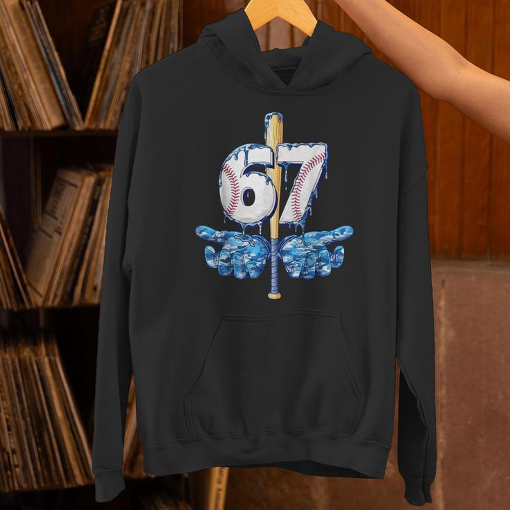 Blue Camo Baseball 67 Six Seven Camo Ice Cream Drip Boy Teen Unisex Hoodie
