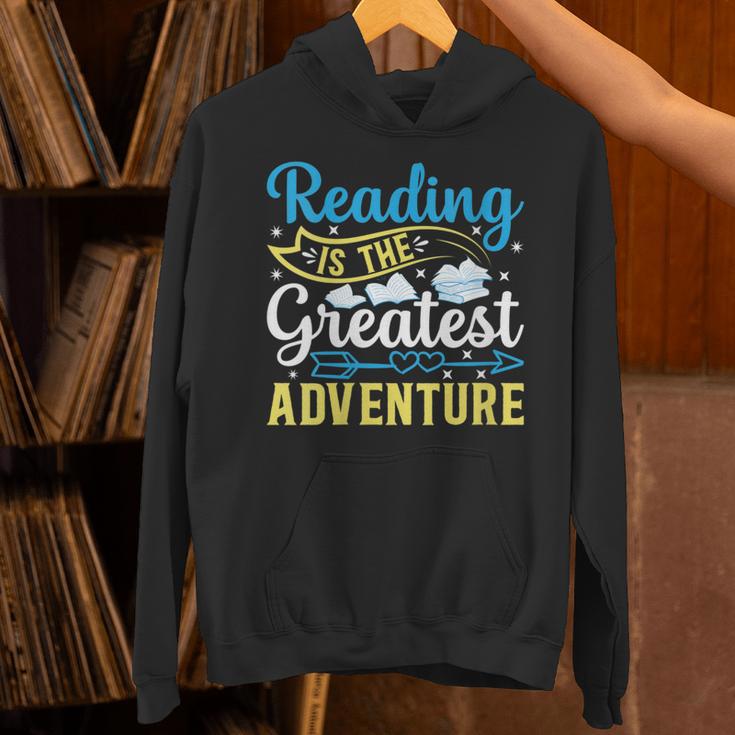 Book Librarian Reading Is The Greatest Adventure Book Lover Unisex Hoodie