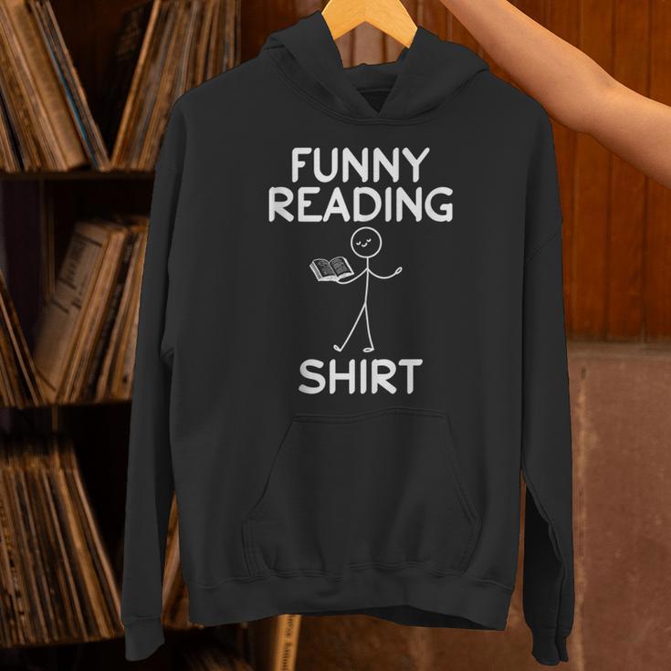 Book Lover Reading Shirt Book Reading Stick Figure Unisex Hoodie