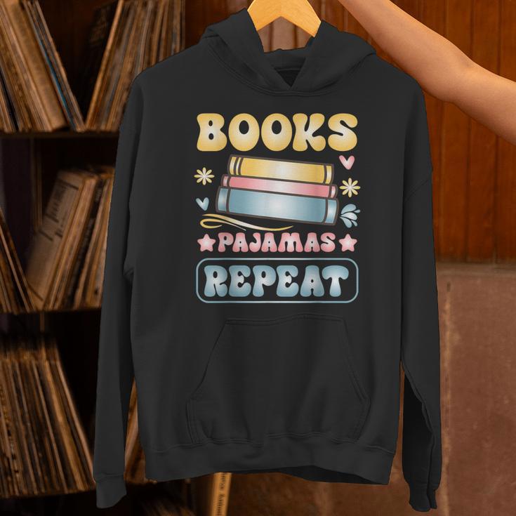 Book And Pajama Books Pajamas Repeat Librarian Unisex Hoodie