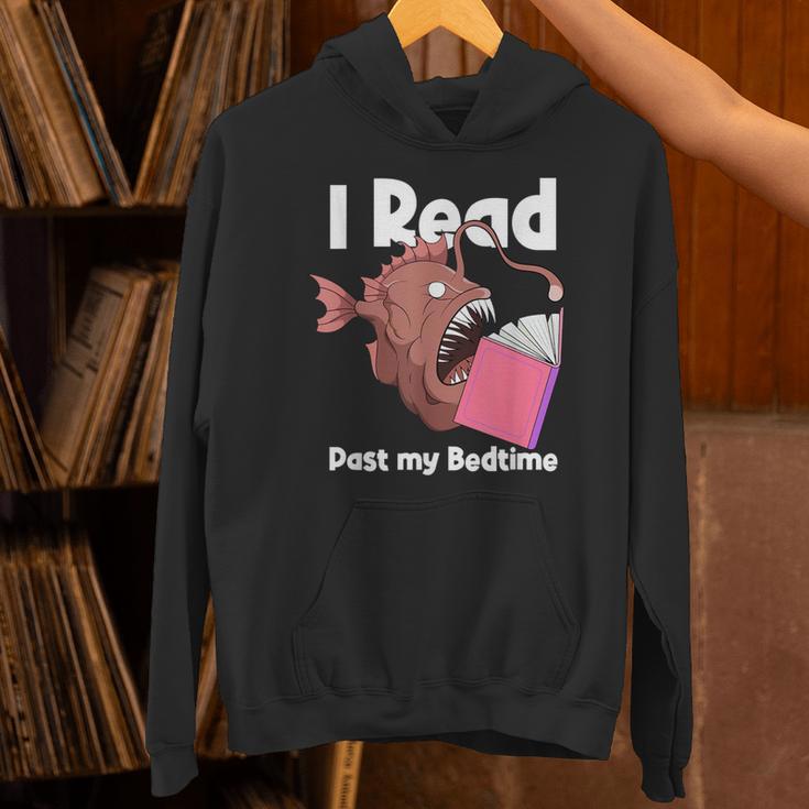 Book Reading Anglerfish I Read Past My Bed Time Librarian Unisex Hoodie