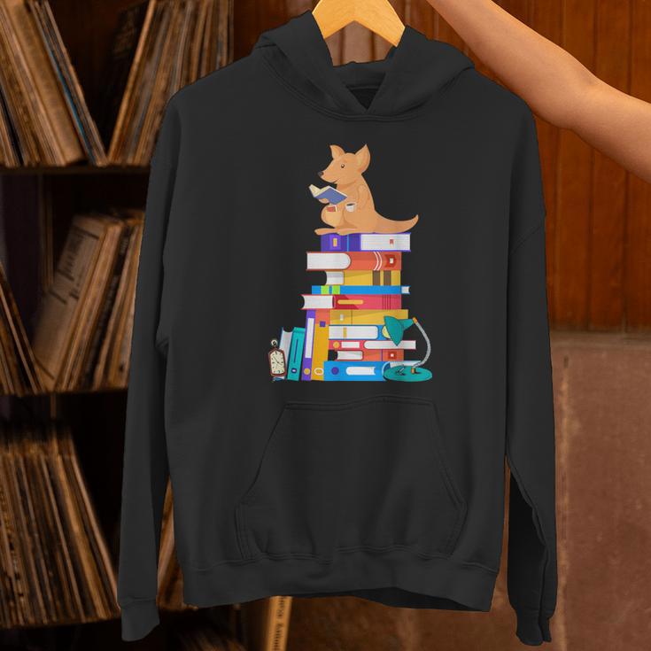 Book Reading Kangaroo Tea Coffee Kawaii Bookworm Unisex Hoodie