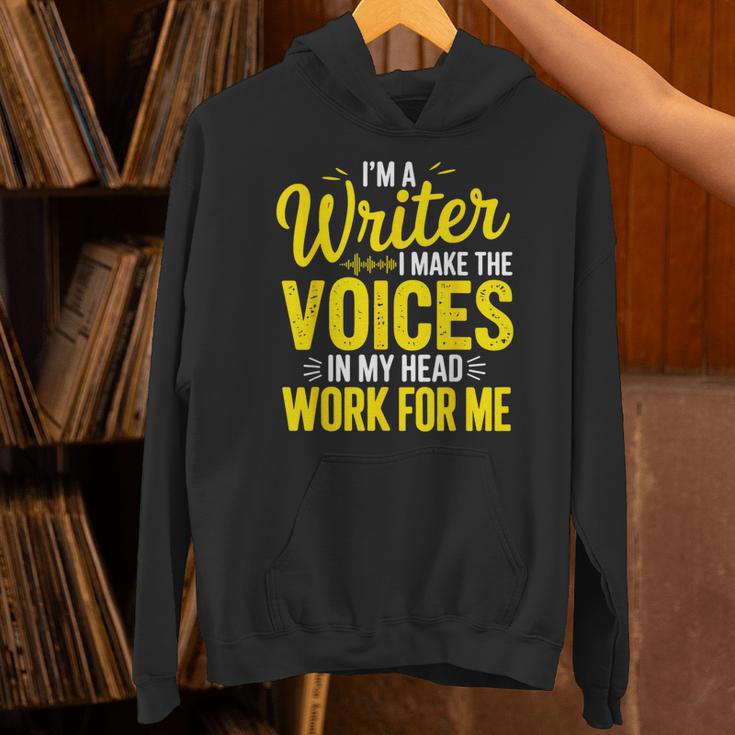 Book Writer Voices In My Head Work For Me Author Writing Unisex Hoodie