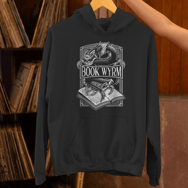 Book Wyrm BookWyrm Dragon Reading Lover Distressed Unisex Hoodie