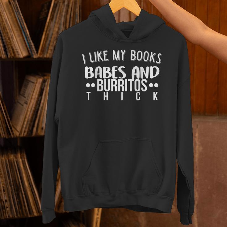 Books Babes Burritos Booklover Bookworm Single Thick Unisex Hoodie