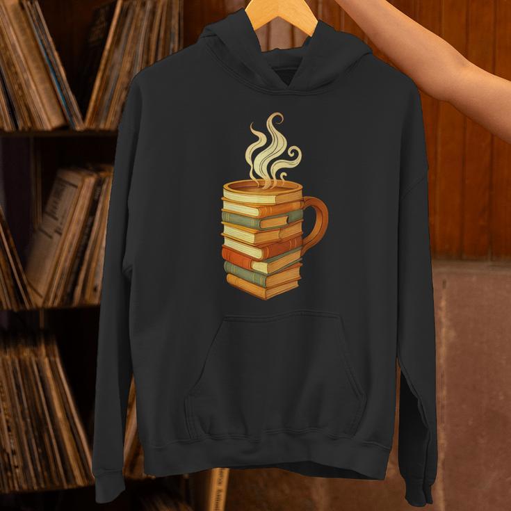 Books Coffee Mug Reading Lover Literary Bibliophile Unisex Hoodie