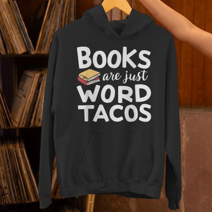 BOOKS ARE JUST WORD TACOS Unisex Hoodie