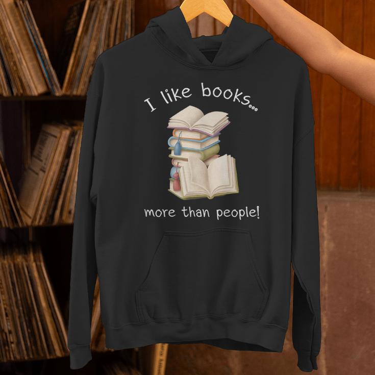 I Like Books More Than People Reading Book Lover Unisex Hoodie