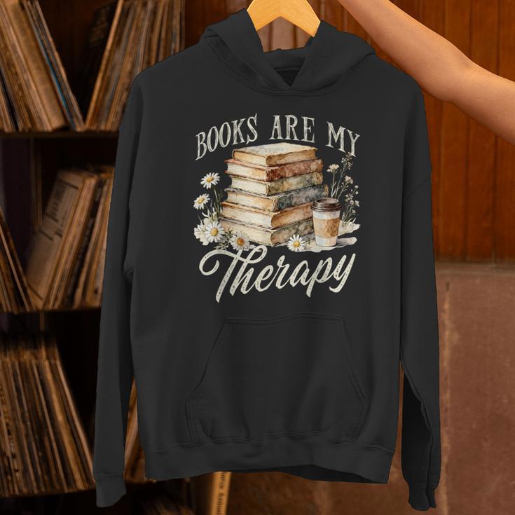 Books Are My Therapy Floral Book Lover Reading Bookworm Nerd Unisex Hoodie Books Are My Therapy Floral Book Lover Reading Bookworm Nerd Unisex Hoodie