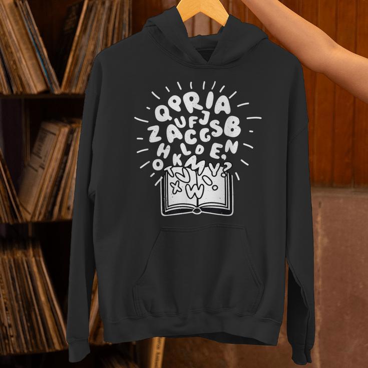 Books Reading Book Lover Alphabet Literature Reader Unisex Hoodie