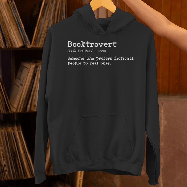 Booktrovert Definition Pun Book Lovers Bookworm Humor Unisex Hoodie
