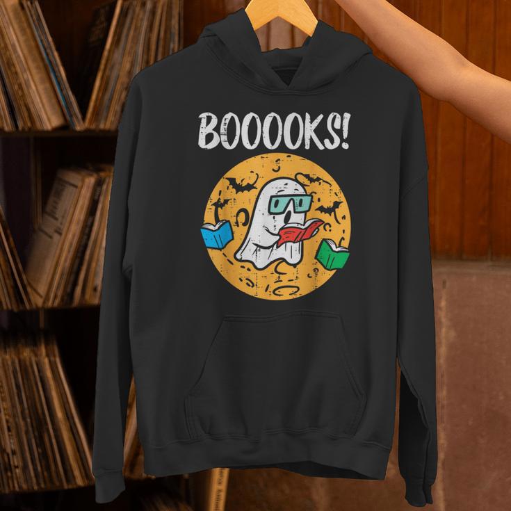Boooks Ghost Read Book Halloween Teacher Librarian Men Women Unisex Hoodie