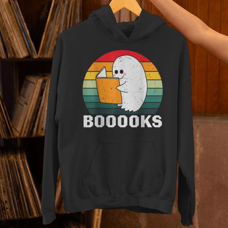 Booooks Funny Halloween Ghost Books For Bookworm Readers Unisex Hoodie