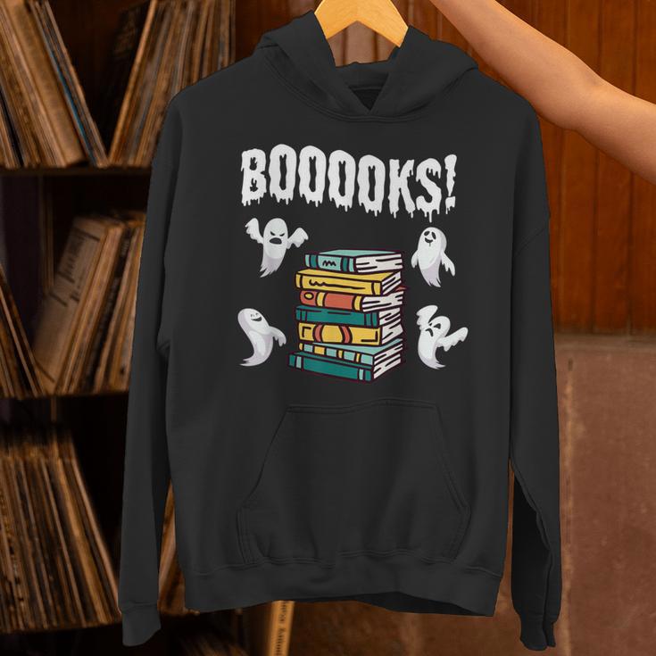 Booooks Ghost Reading Books Halloween Librarian Teacher Unisex Hoodie