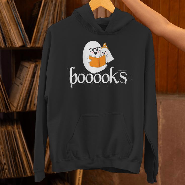 Booooks Halloween Cute Ghost Reading Library Books Unisex Hoodie
