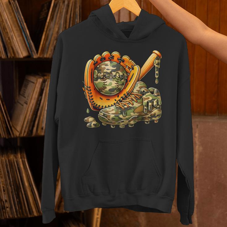 Camo Ice Cream Drip Baseball Stuff Baseball Drip Boys Unisex Hoodie