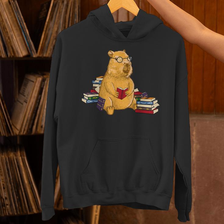Capybara Reading Books Unisex Hoodie