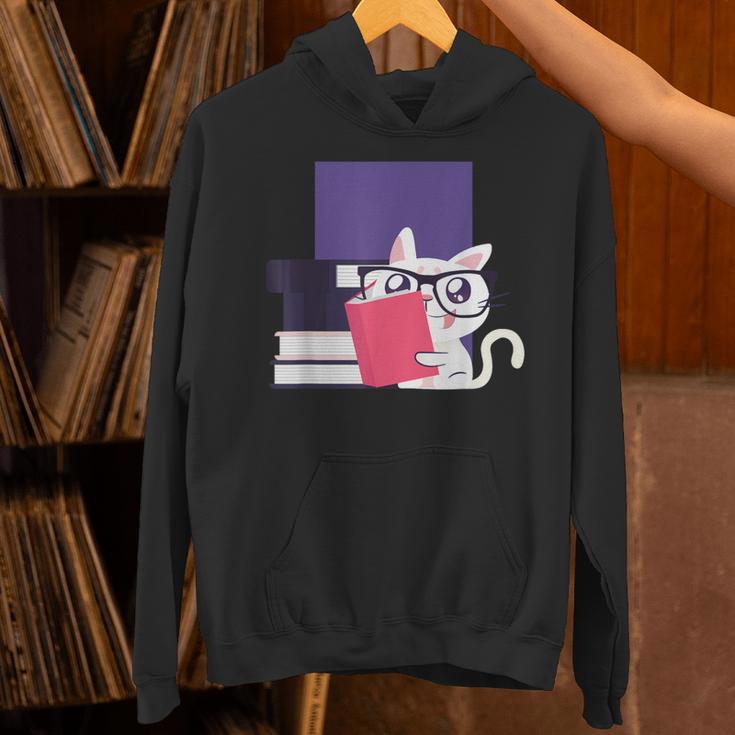 Cat Book Reading Unisex Hoodie