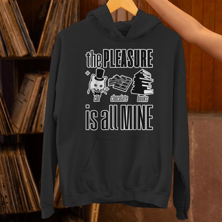 Cat Chocolate Books All Mine Unisex Hoodie Cat Chocolate Books All Mine Unisex Hoodie