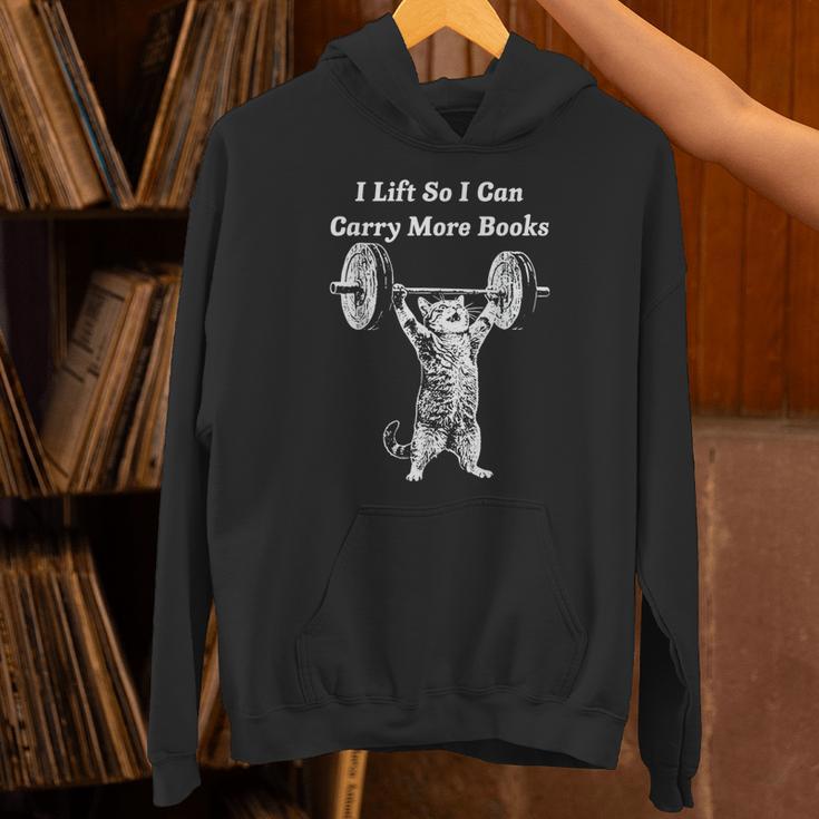 Cat I Lift So I Can Carry More Books Bookworm Gym Unisex Hoodie