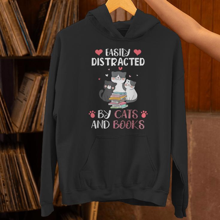 Cat Simply Distracted By Cats And Books Unisex Hoodie