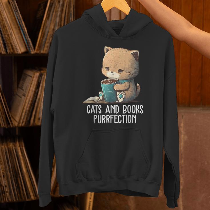 Cats And Books Purrfection Book Lover Book Nerd Librarian Unisex Hoodie Cats And Books Purrfection Book Lover Book Nerd Librarian Unisex Hoodie