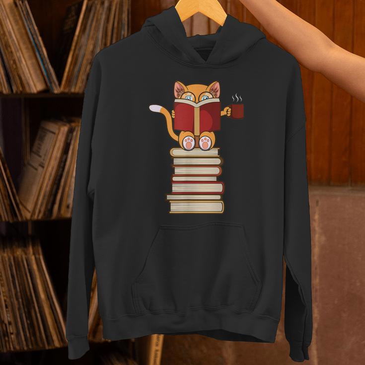 Cats And Reading Books Literature Unisex Hoodie Cats And Reading Books Literature Unisex Hoodie