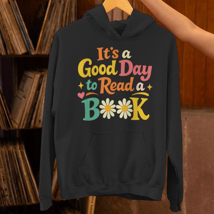 Cheerful Good Day To Read A Book Cozy Warm Bookworm Unisex Hoodie