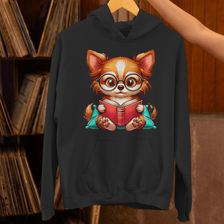 Chihuahua Reading a Book Dog Unisex Hoodie
