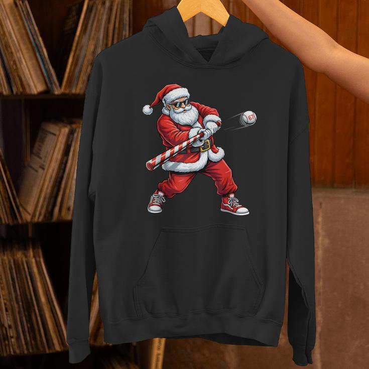 Christmas Baseball Player Santa Xmas Boys Men Toddler Unisex Hoodie