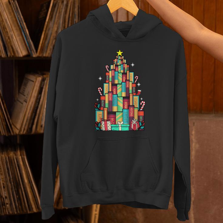 Christmas Book Tree Holiday Loves Reading Bookworm Unisex Hoodie