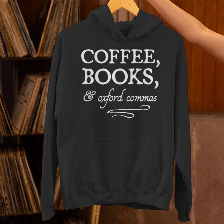 Coffee Books & Oxford Commas Bookworm Grammar Nerd Gift Unisex Hoodie Coffee Books & Oxford Commas Bookworm Grammar Nerd Gift Unisex Hoodie