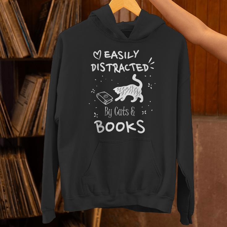 Coffee Cats And Books Ironic Kitty Literature Unisex Hoodie Coffee Cats And Books Ironic Kitty Literature Unisex Hoodie