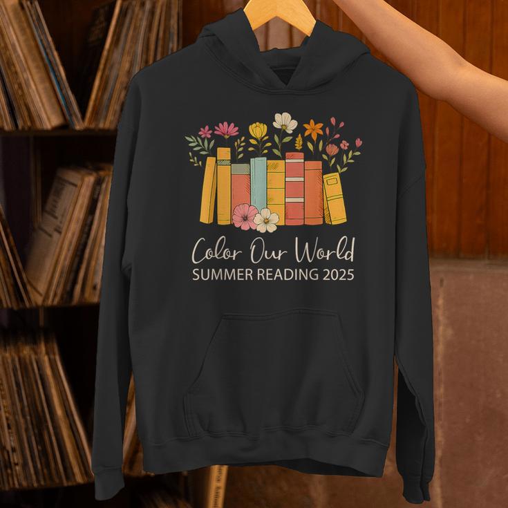 Color Our World Summer Reading 2025 Floral Cute Book Lover Unisex Hoodie Color Our World Summer Reading 2025 Floral Cute Book Lover Unisex Hoodie