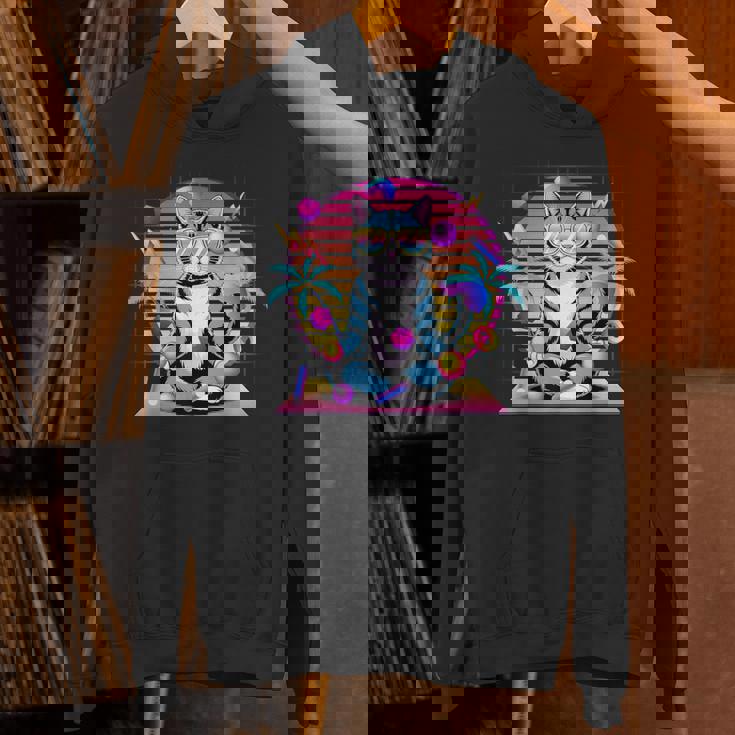 Cool Cat 瞑想 ヴェイパーウェーブ 80年代 レトロ シンセウェーブ パーカー