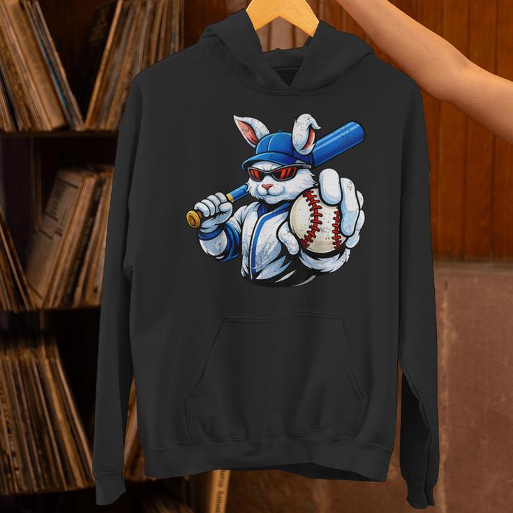 Cool Rabbit Baseball Easter Men Boy Toddler Kid Unisex Hoodie