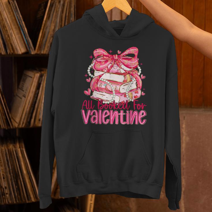 Coquette Bow All Booked For Valentine Book Lover Bookish Unisex Hoodie